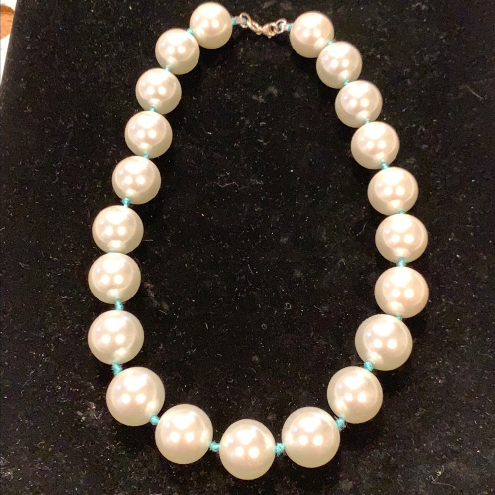 Hand Knotted Glass Pearl Necklace
